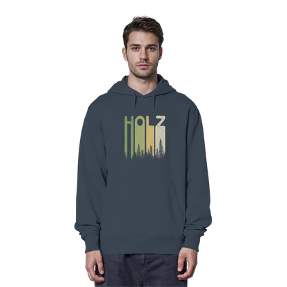 Holz Retro Wald Schriftzug - Organic Hoodie