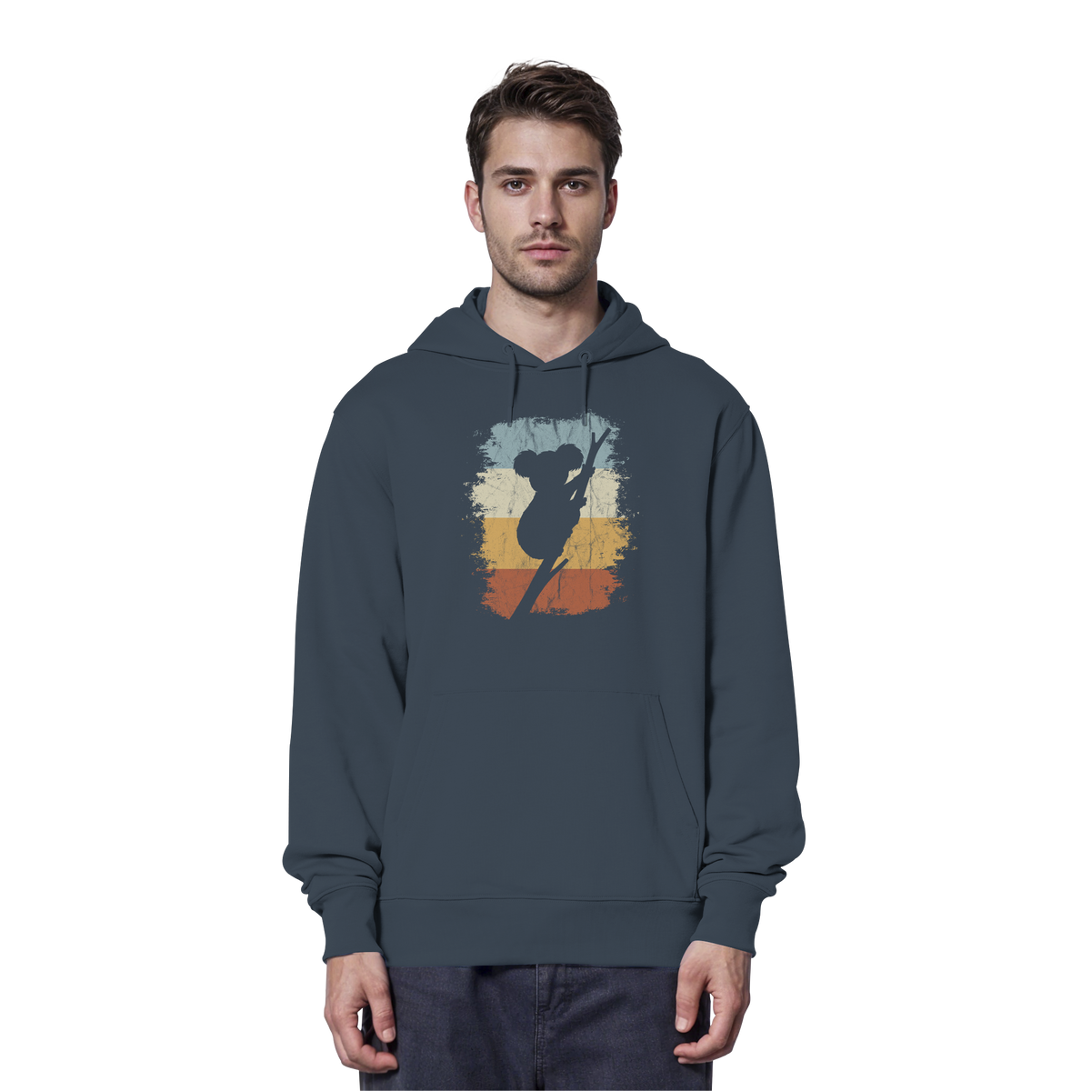Retro kletternder Koala-Bär - Organic Hoodie