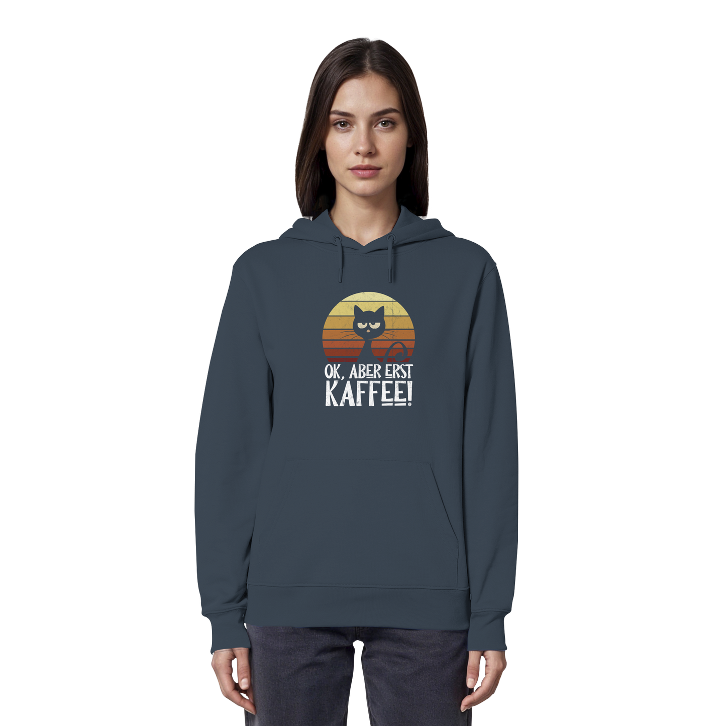 Ok, aber erst Kaffee | launische Katze - Organic Hoodie