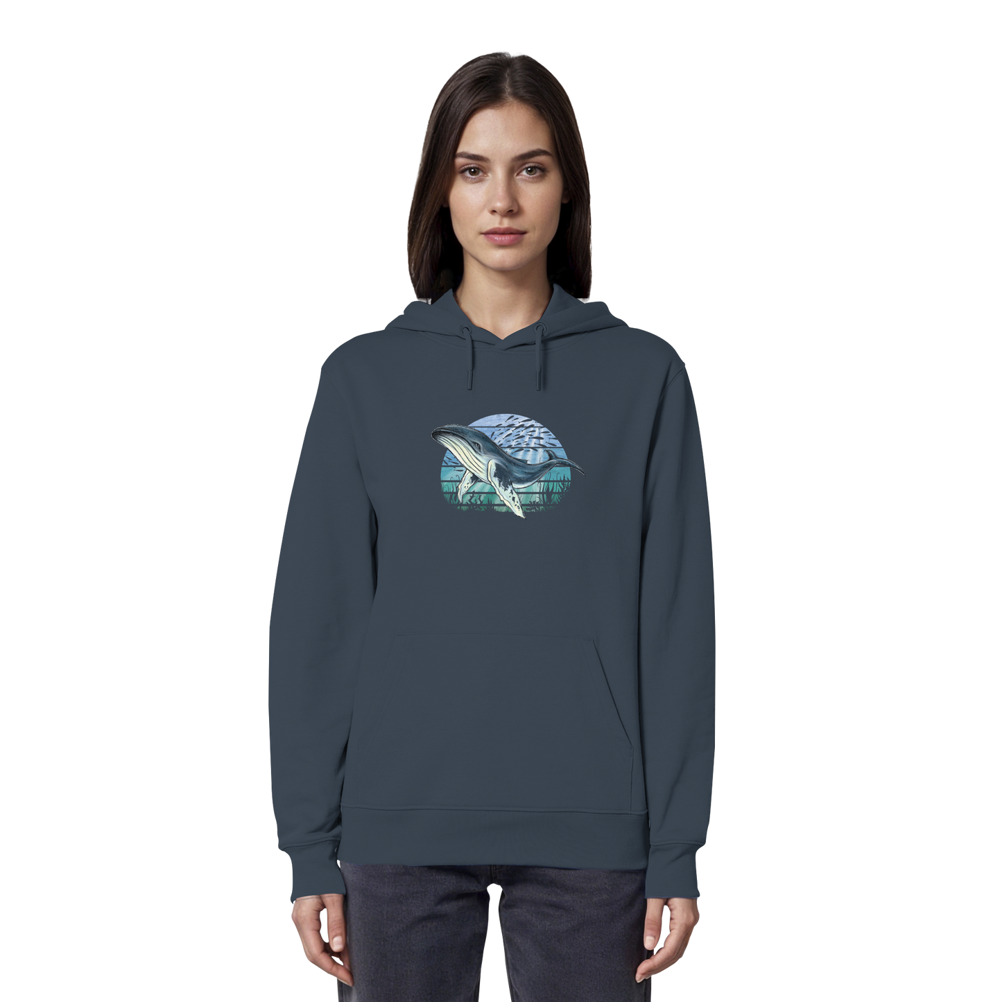 Retro Unterwasser Buckelwal - Organic Hoodie