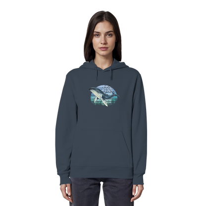 Retro Unterwasser Buckelwal - Organic Hoodie