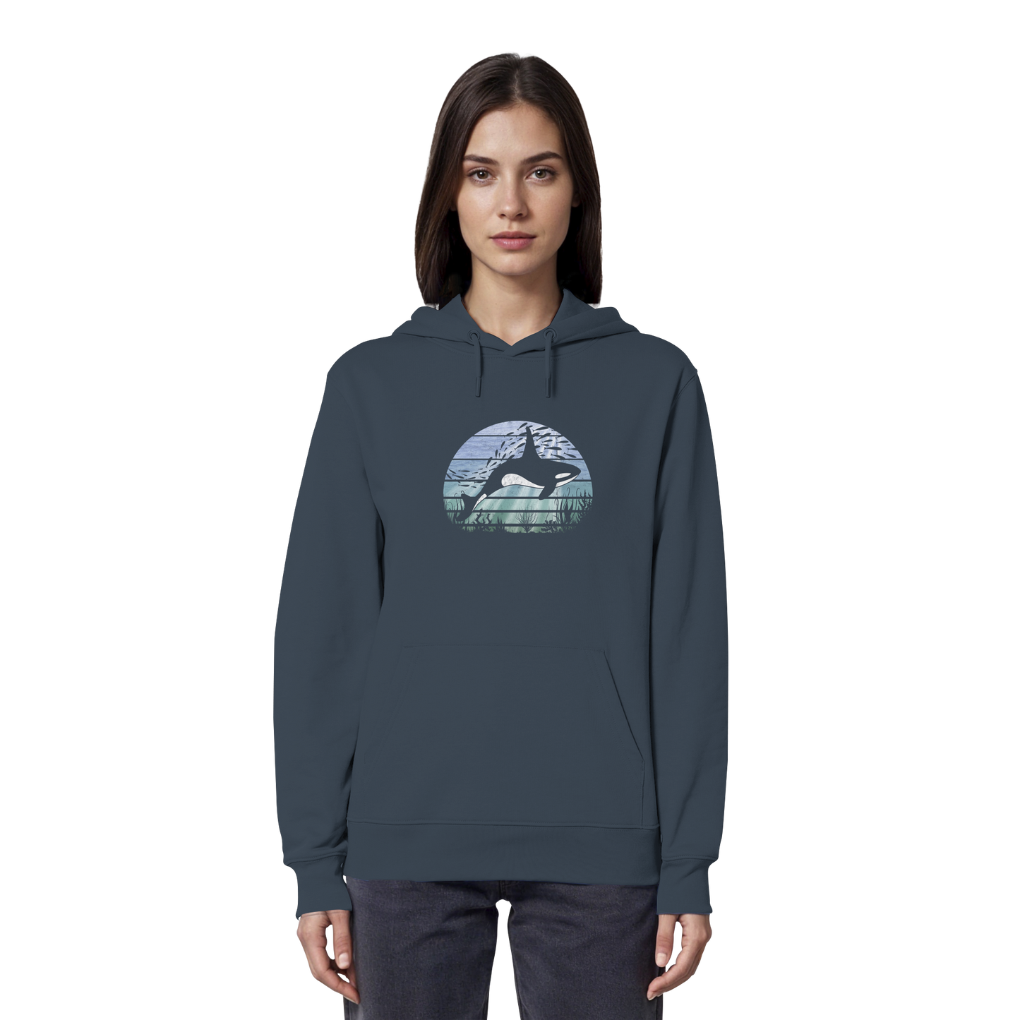 Retro Tiefsee Schwertwal Orca - Organic Hoodie