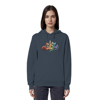 Regenbogen Tiere für Freundschaft, Toleranz und Vielfalt - Organic Hoodie