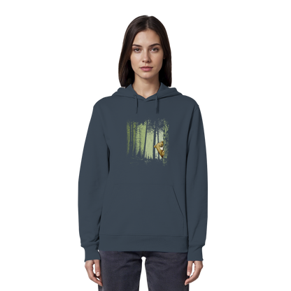 Comic Bär versteckt im Zwielicht Wald - Organic Hoodie