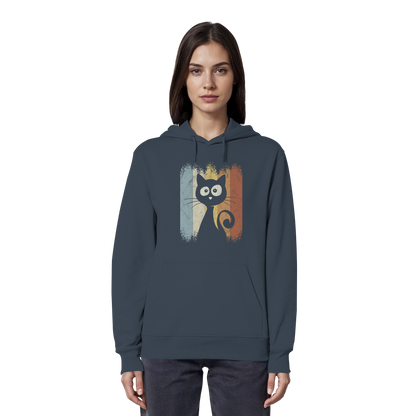 Retro Katze Silhouette - Organic Hoodie