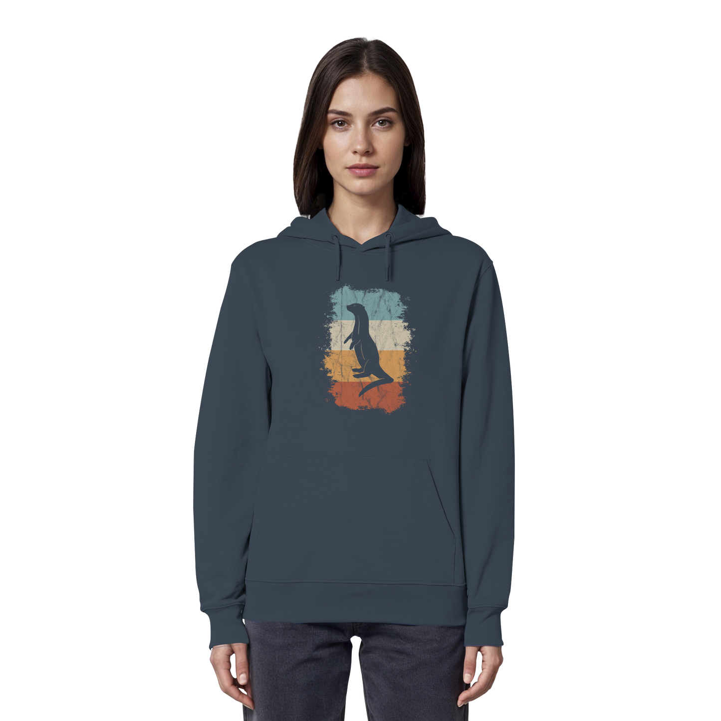 Retro Otter Fischotter Silhouette - Organic Hoodie