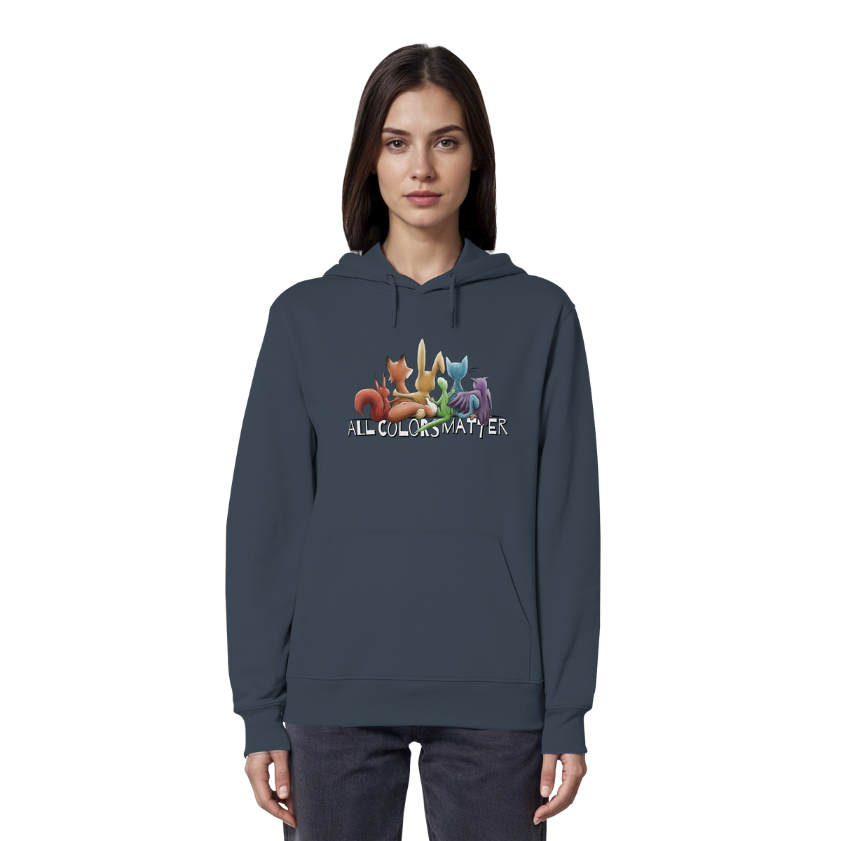 All Colors Matter! Regenbogen Tiere für Vielfalt - Organic Hoodie