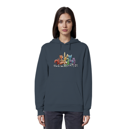 All Colors Matter! Regenbogen Tiere für Vielfalt - Organic Hoodie