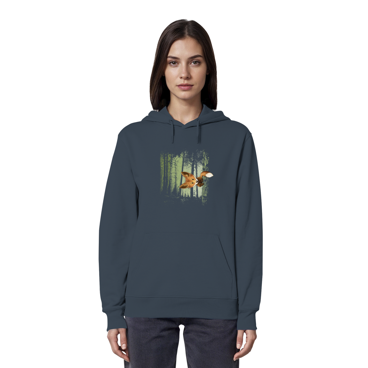 Fuchs im Zwielicht-Wald - Organic Hoodie
