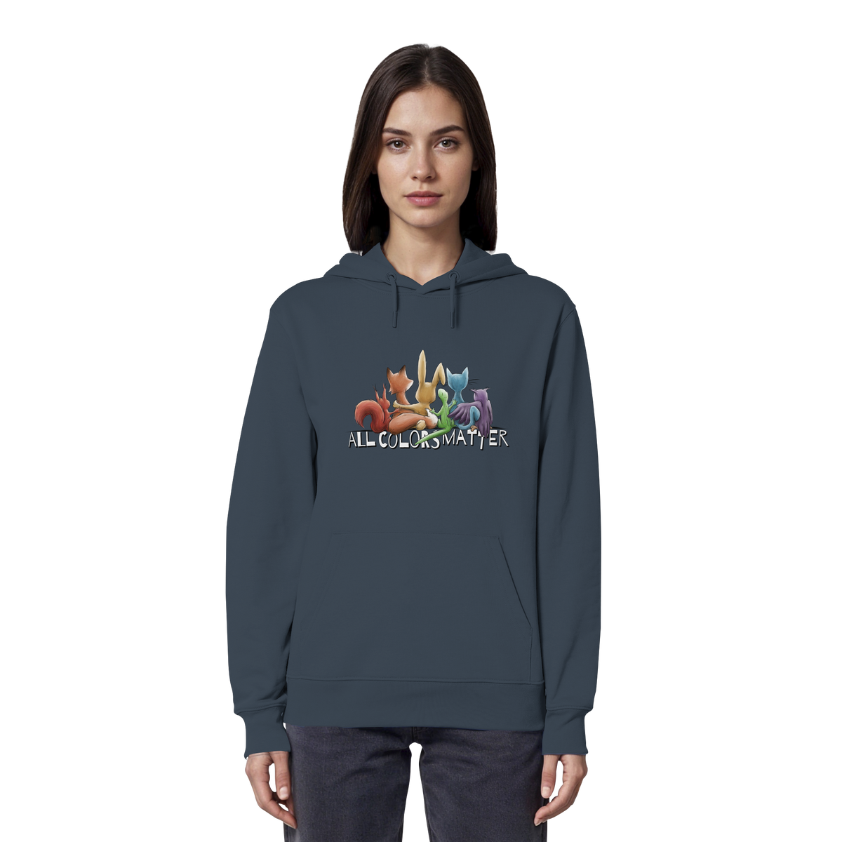 All Colors Matter! Regenbogen Tiere für Vielfalt - Organic Hoodie