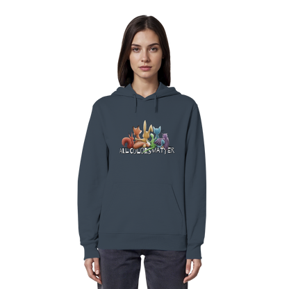 All Colors Matter! Regenbogen Tiere für Vielfalt - Organic Hoodie