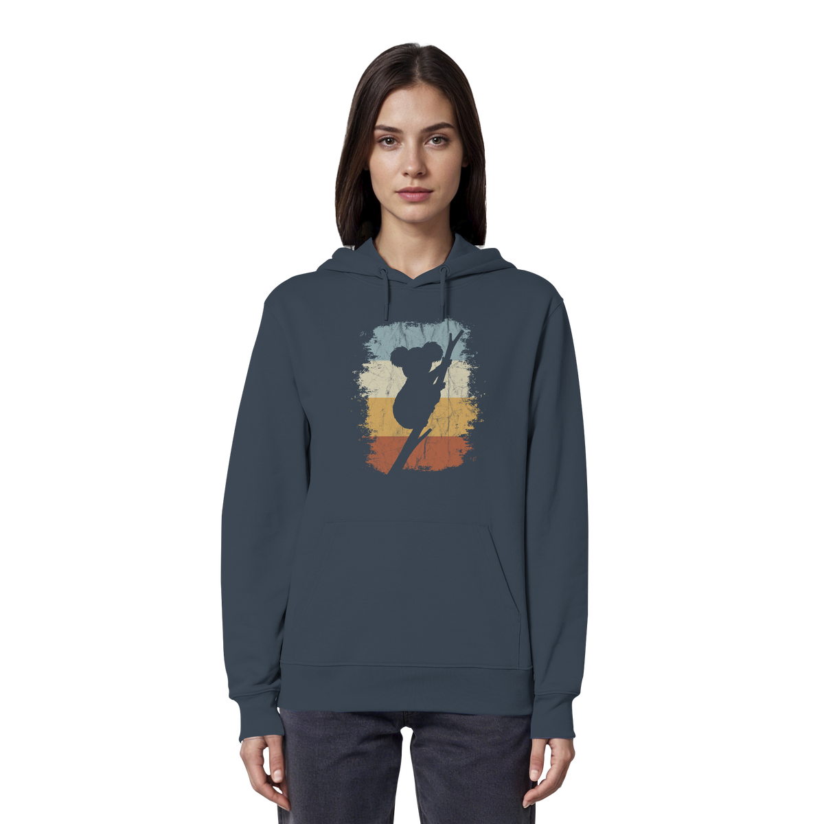 Retro kletternder Koala-Bär - Organic Hoodie