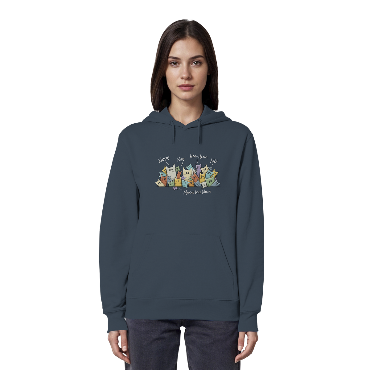Nope, Nee, Nö Katzen - Organic Hoodie