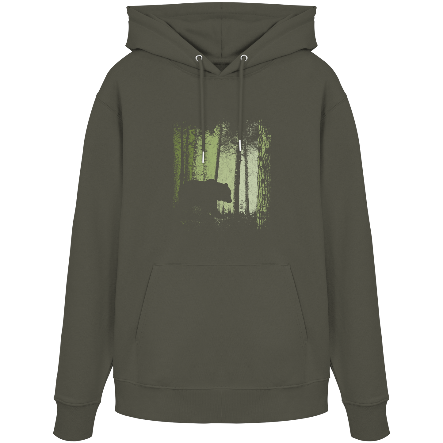 Braunbär im Zwielicht Wald - Organic Hoodie