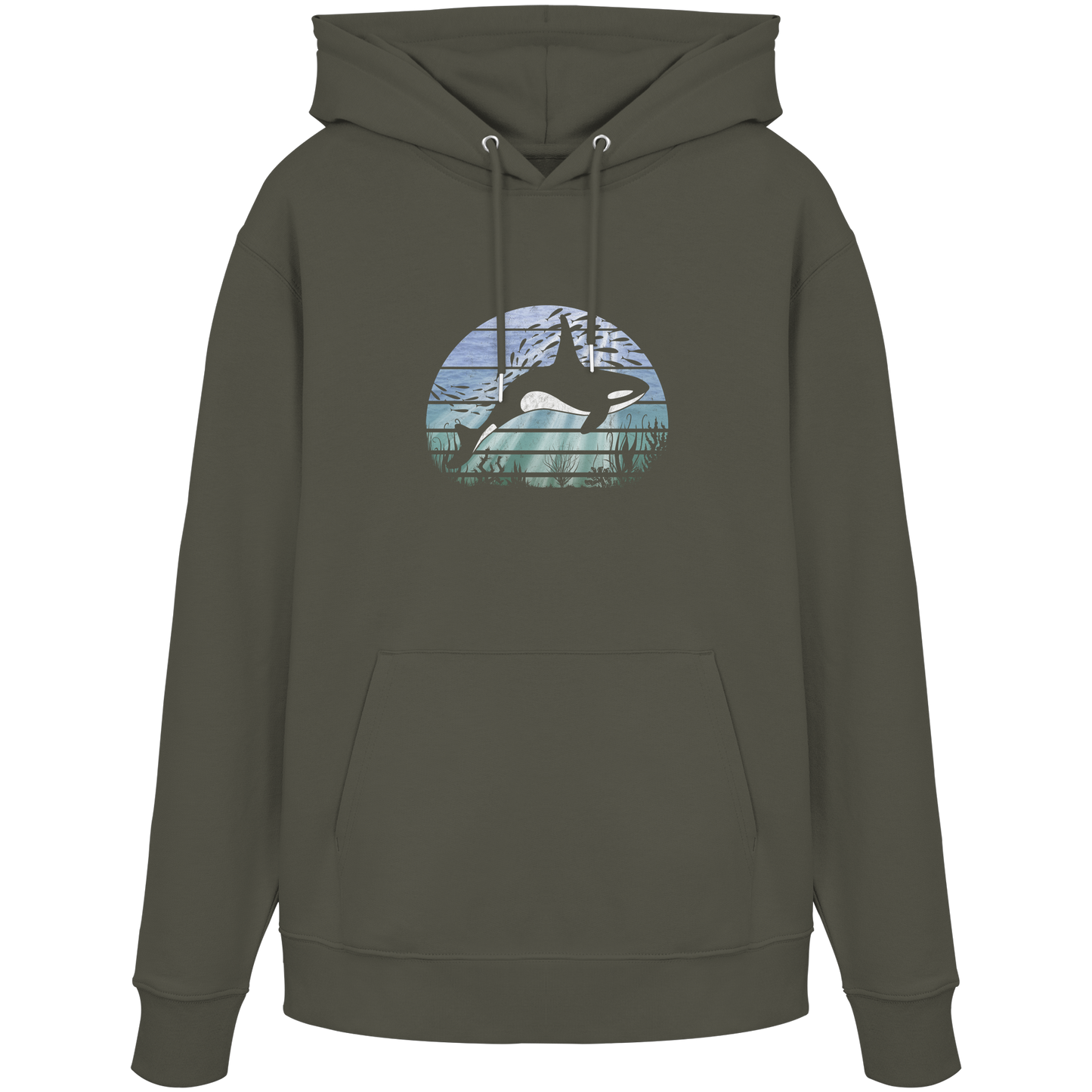 Retro Tiefsee Schwertwal Orca - Organic Hoodie