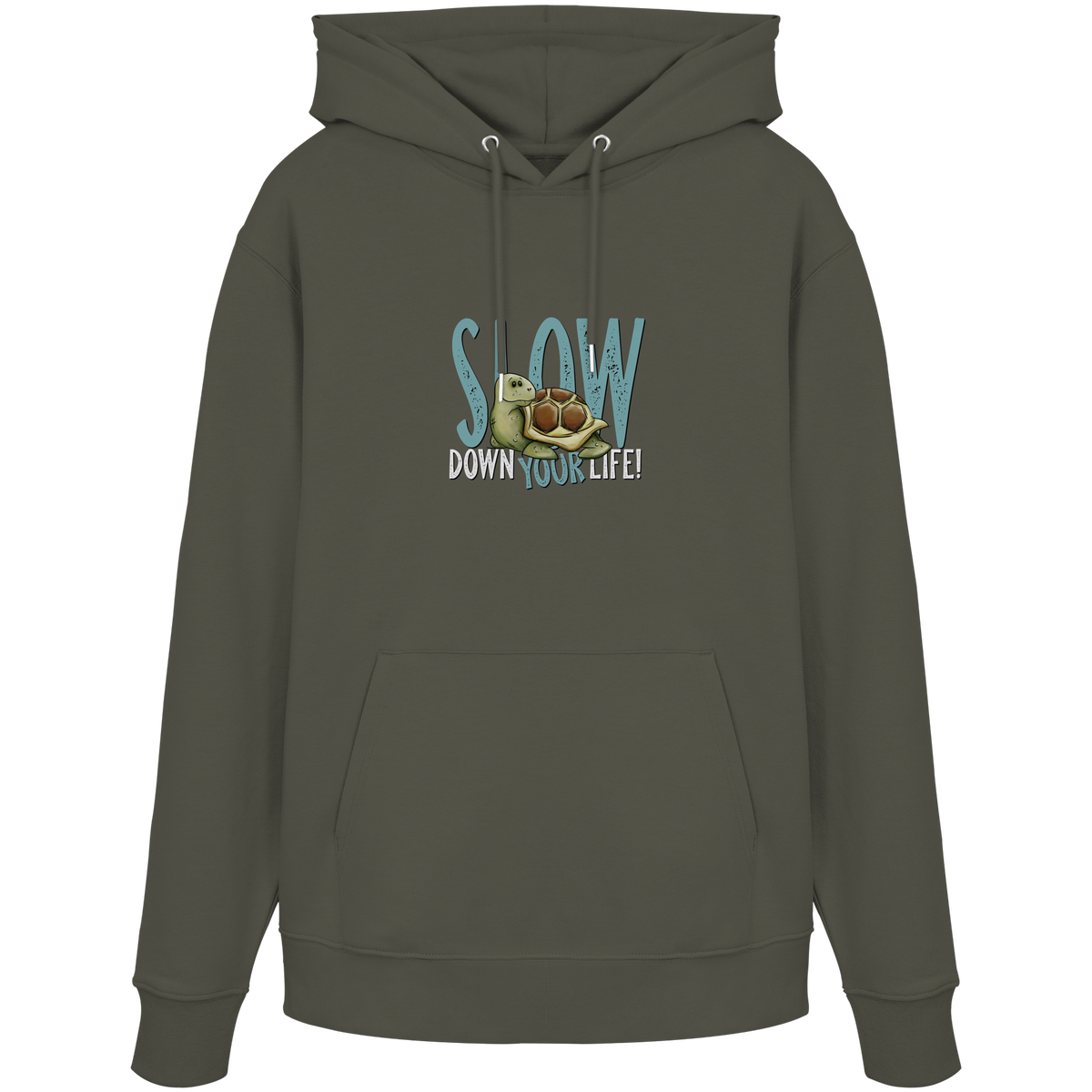 Slow Down Your Life Schildkröte - Organic Hoodie