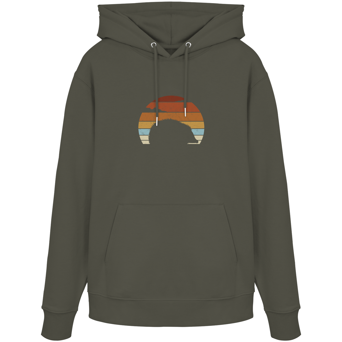 Retro Igel Silhouette im Sonnenuntergang - Organic Hoodie