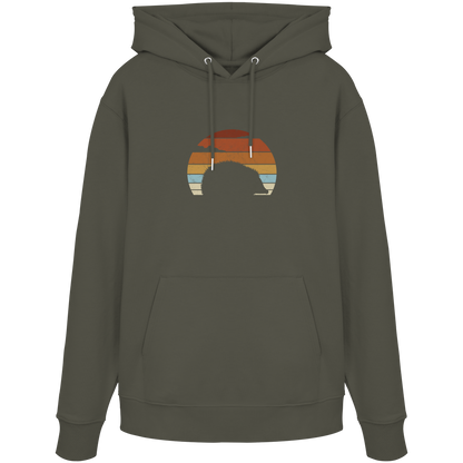 Retro Igel Silhouette im Sonnenuntergang - Organic Hoodie