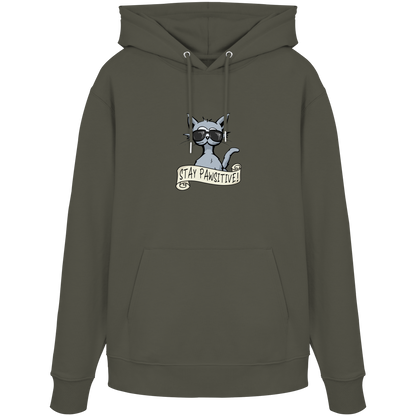Stay Pawsitive Bleib lässig Hipster Katze - Organic Hoodie