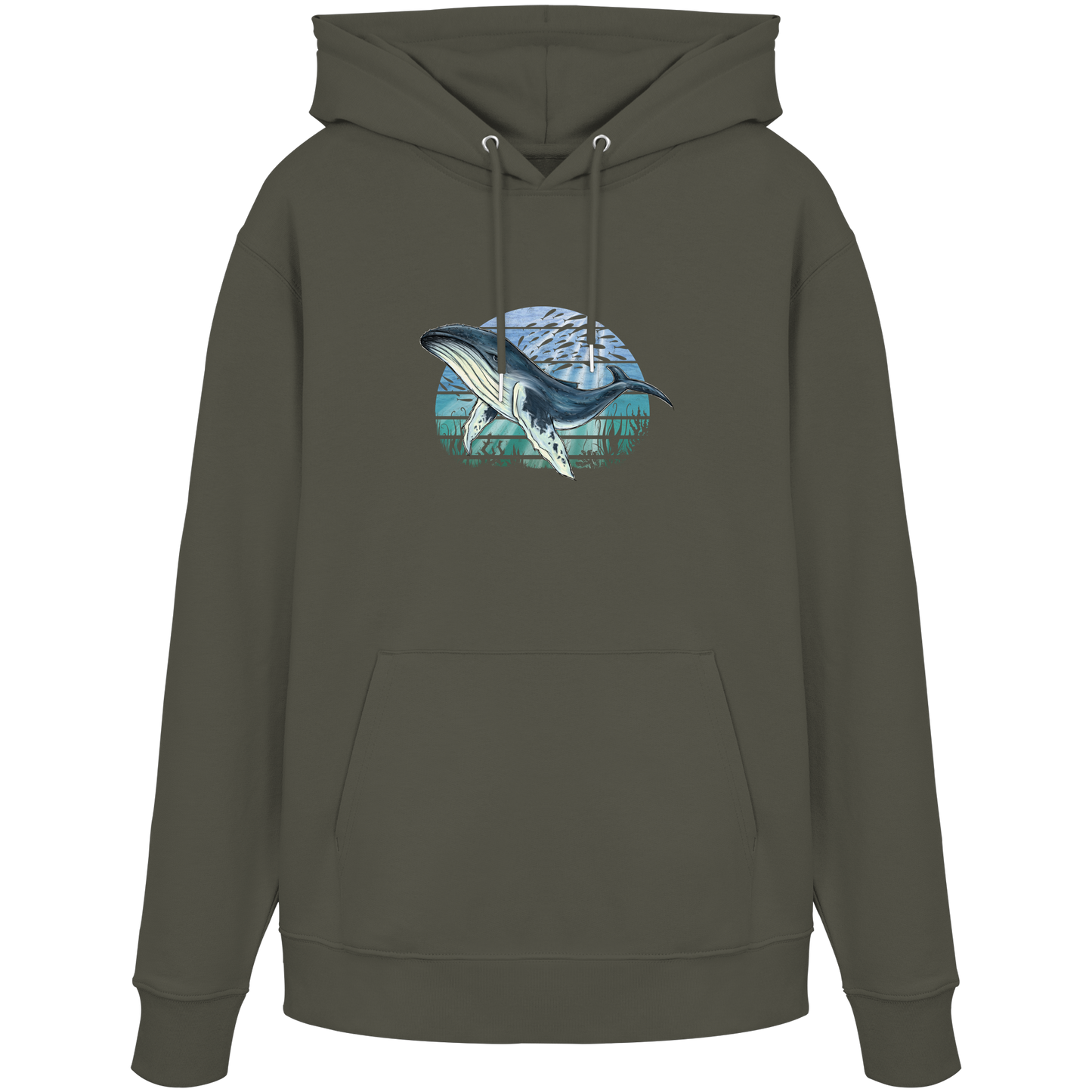 Retro Unterwasser Buckelwal - Organic Hoodie