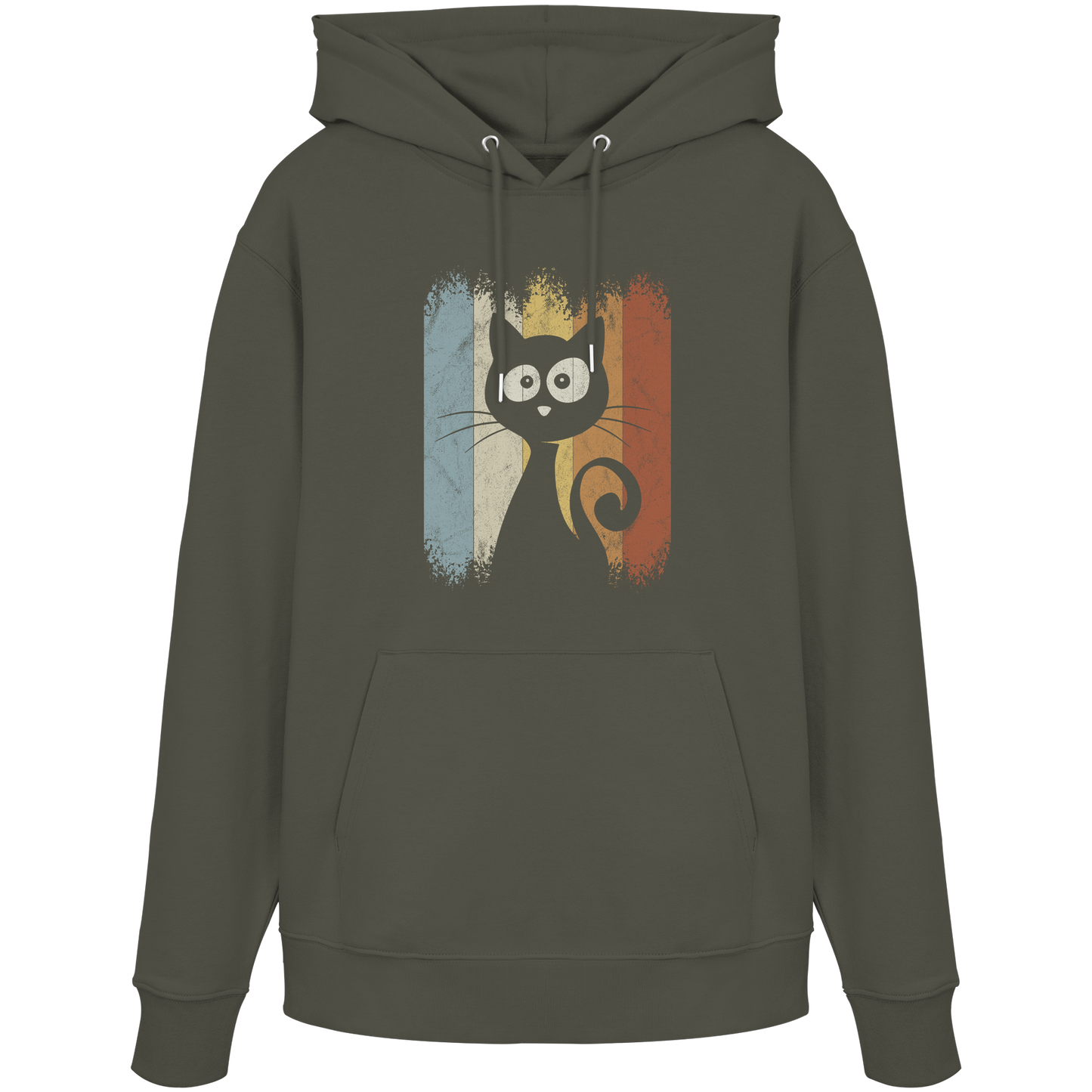 Retro Katze Silhouette - Organic Hoodie