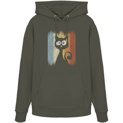Retro Katze Silhouette - Organic Hoodie