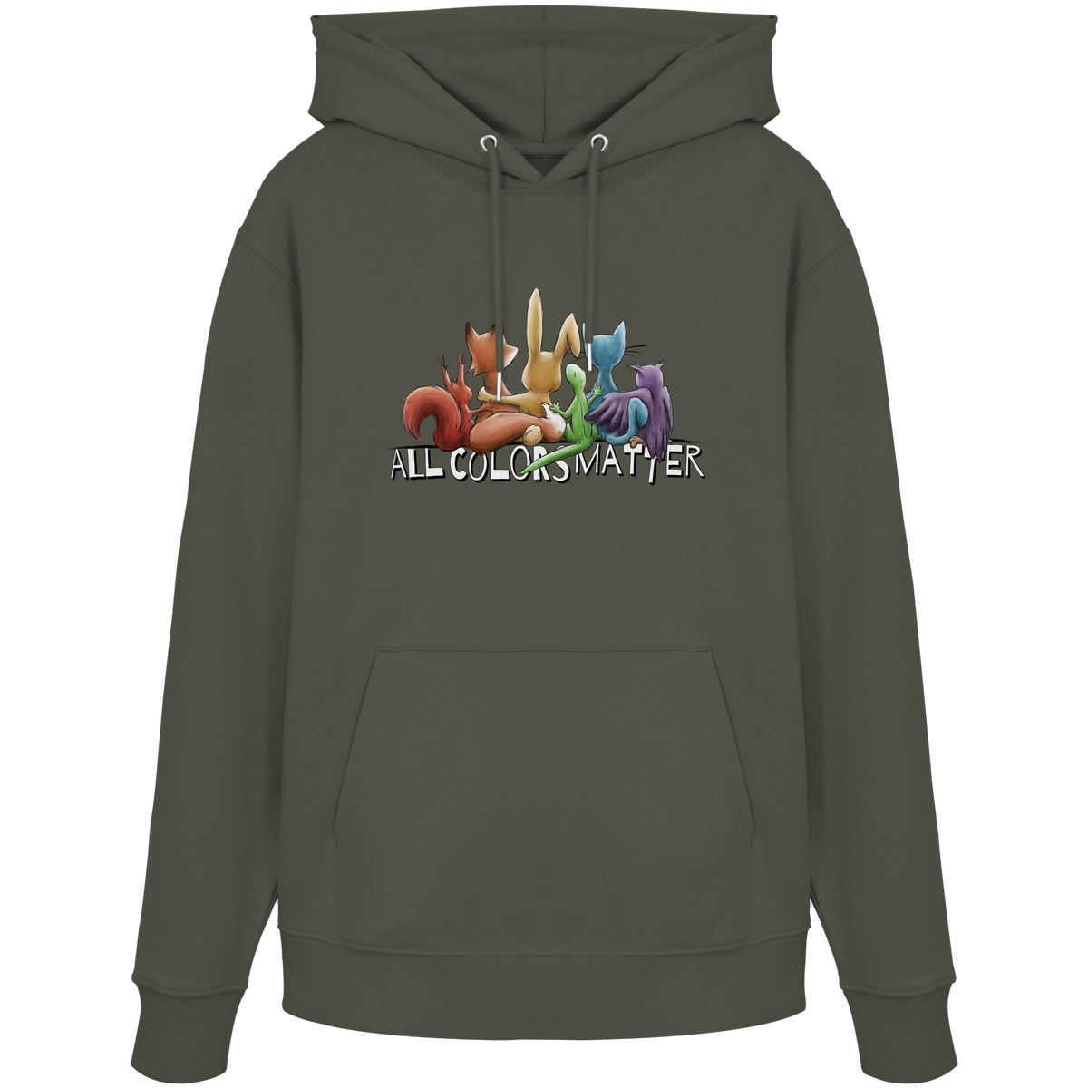 All Colors Matter! Regenbogen Tiere für Vielfalt - Organic Hoodie