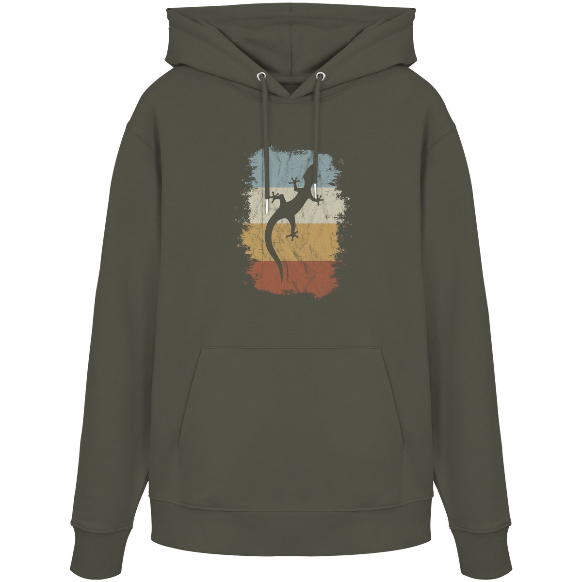 Retro Gecko Salamander Silhouette - Organic Hoodie