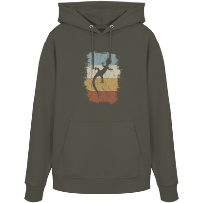Retro Gecko Salamander Silhouette - Organic Hoodie