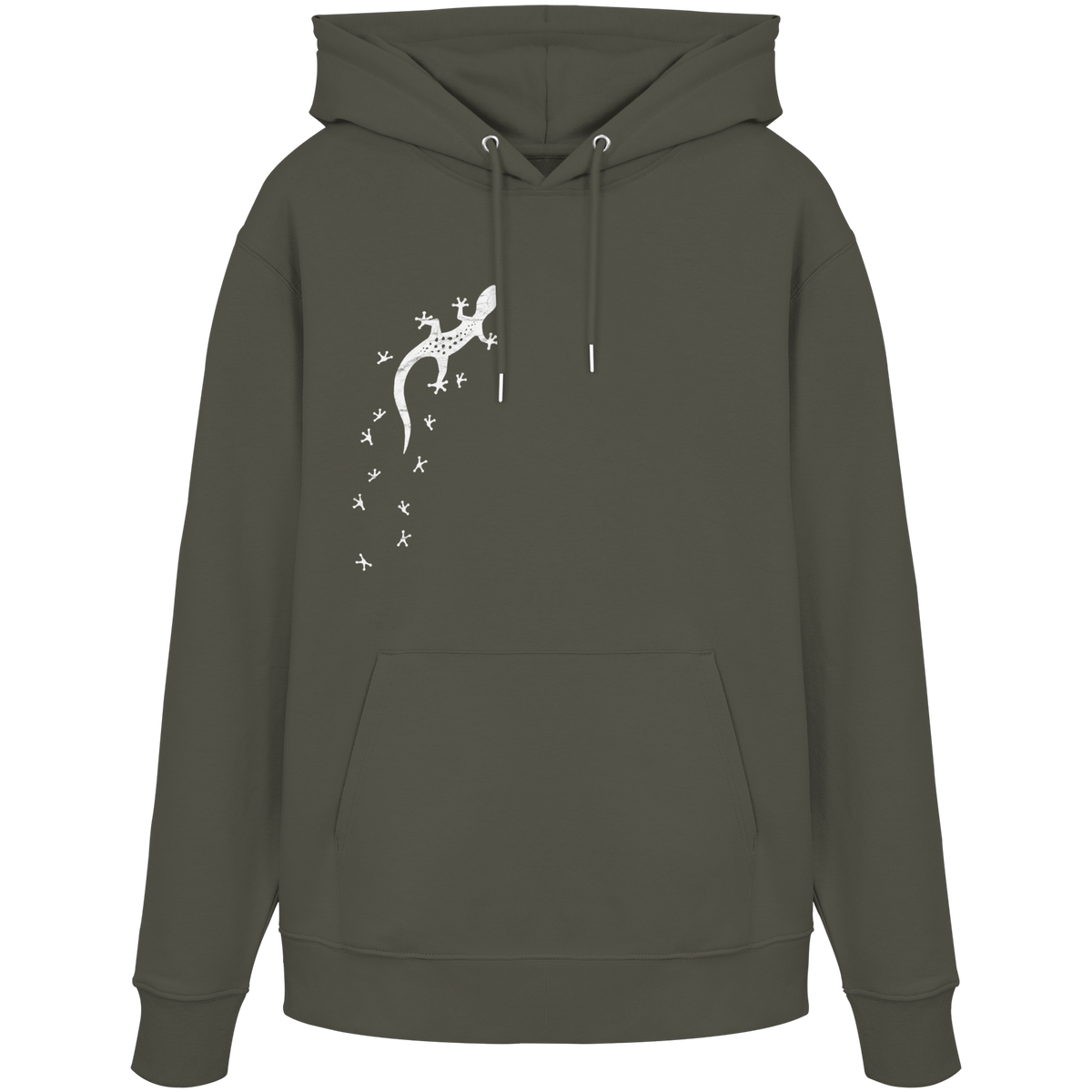 Gecko Eidechse Silhouette hell - Organic Hoodie
