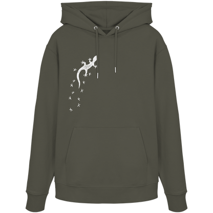 Gecko Eidechse Silhouette hell - Organic Hoodie