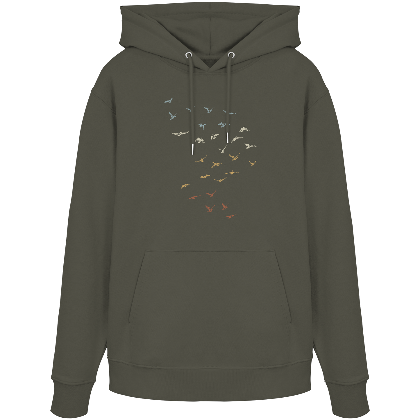 Retro Vogel Schwarm - Organic Hoodie