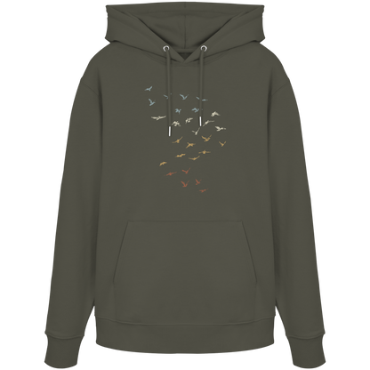 Retro Vogel Schwarm - Organic Hoodie