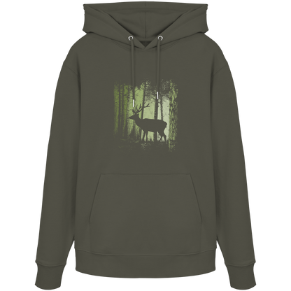 Hirsch im Zwielicht Wald - Organic Hoodie
