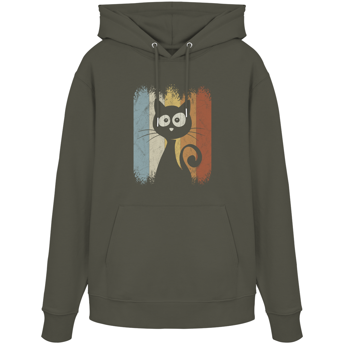 Retro Katze Silhouette - Organic Hoodie