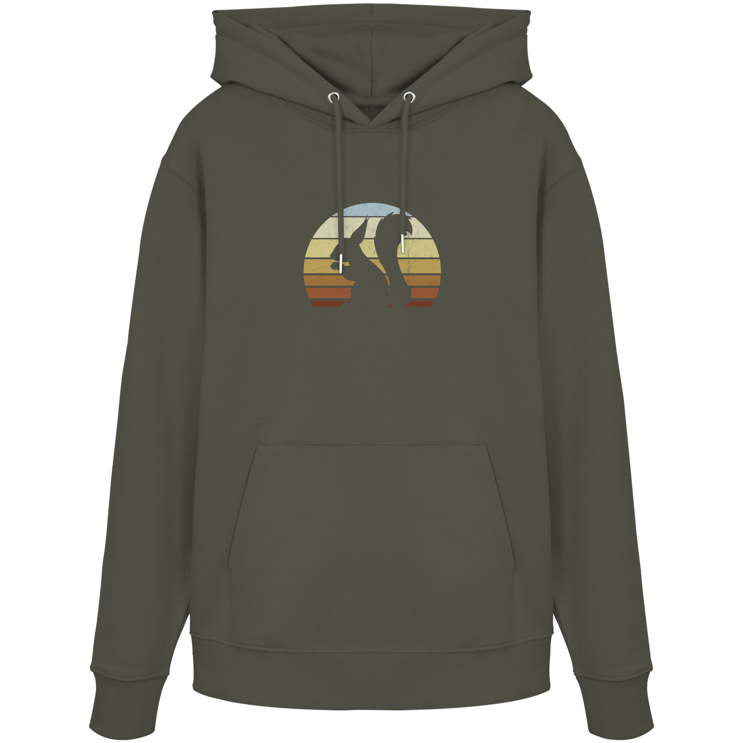 Retro Eichhörnchen Silhouette - Organic Hoodie