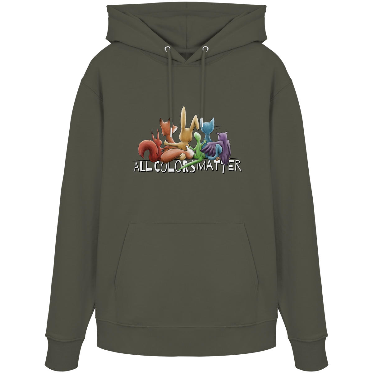 All Colors Matter! Regenbogen Tiere für Vielfalt - Organic Hoodie