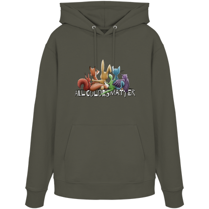 All Colors Matter! Regenbogen Tiere für Vielfalt - Organic Hoodie