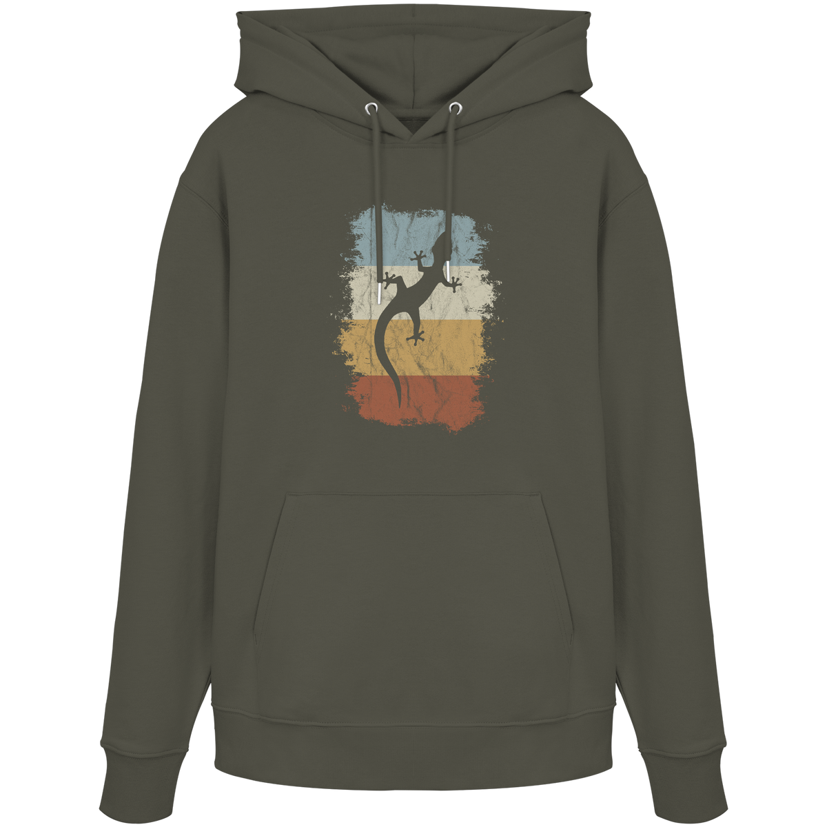 Retro Gecko Salamander Silhouette - Organic Hoodie