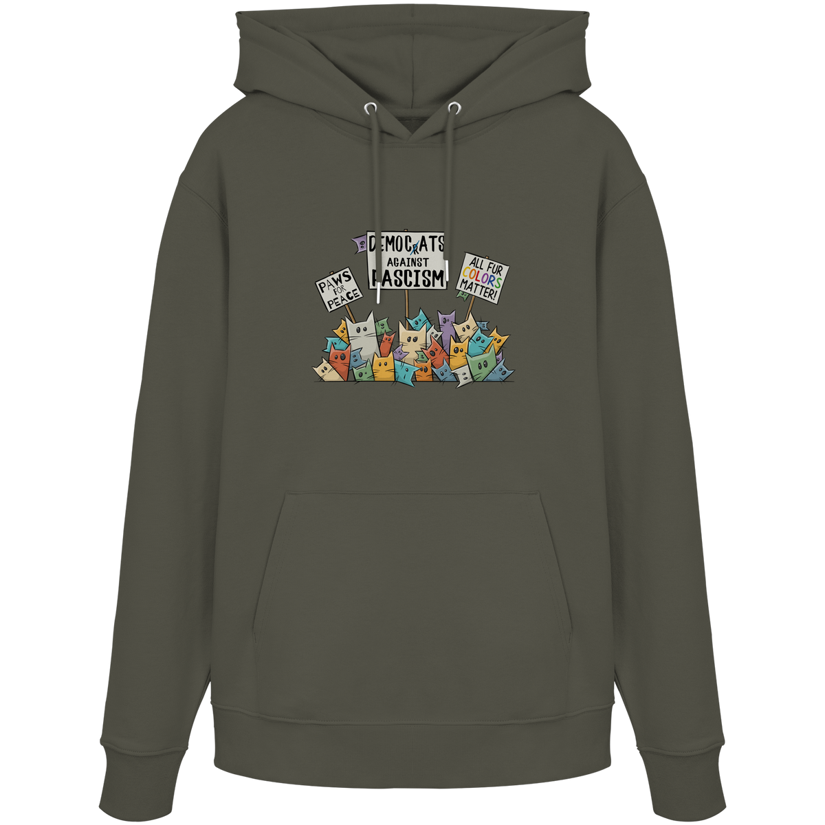Demo-Katzen gegen Faschismus und für Vielfalt - Organic Hoodie
