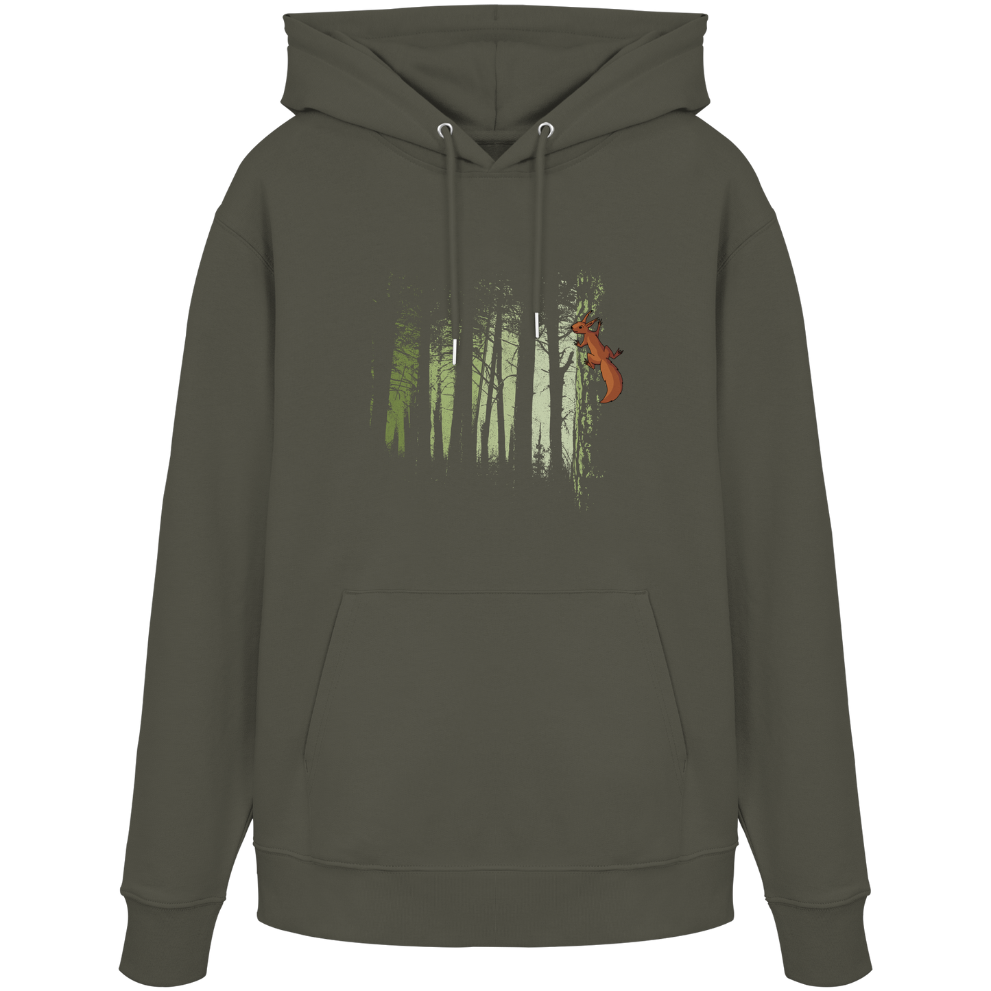 Eichhörnchen im Zwielicht-Wald - Organic Hoodie