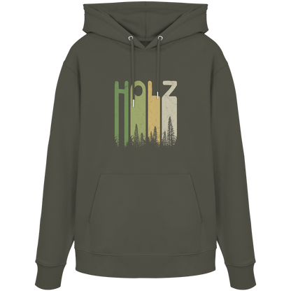 Holz Retro Wald Schriftzug - Organic Hoodie