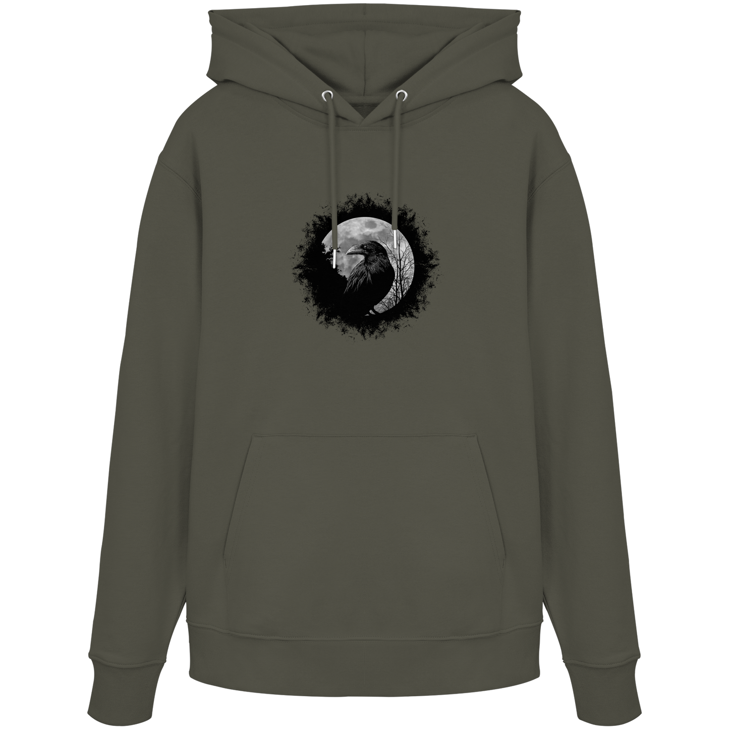 Schwarzer Rabe bei Vollmond  - Organic Hoodie