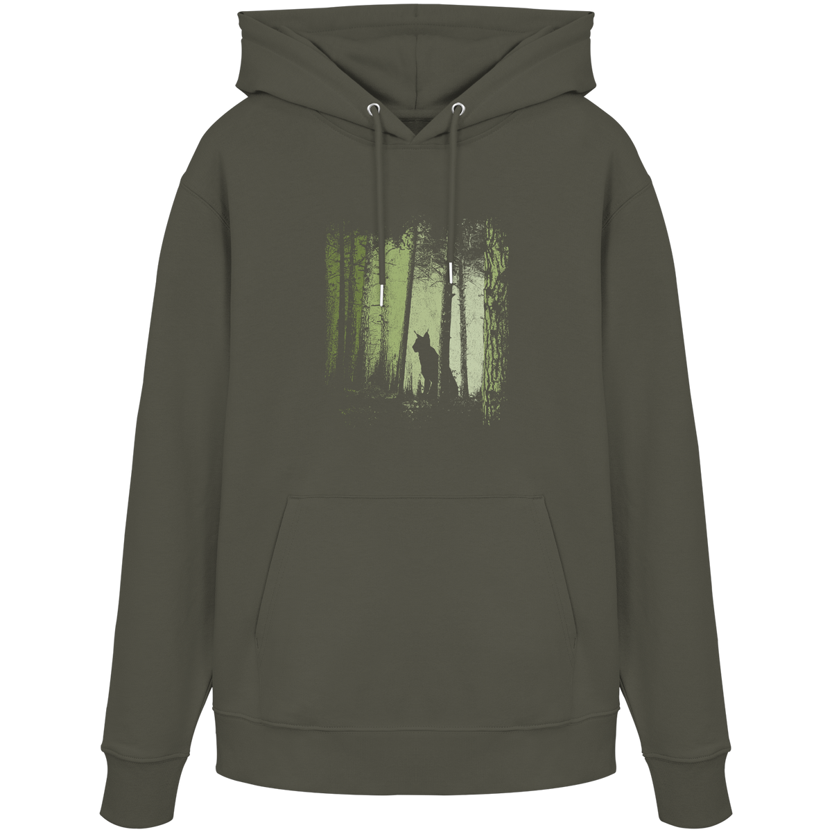 Luchs Wildkatze im Zwielicht Wald - Organic Hoodie
