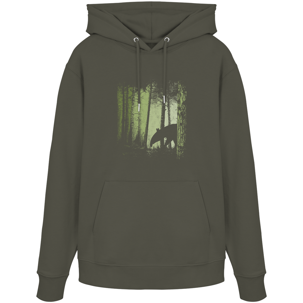 Lässiger Tapir im Zwielicht Wald - Organic Hoodie