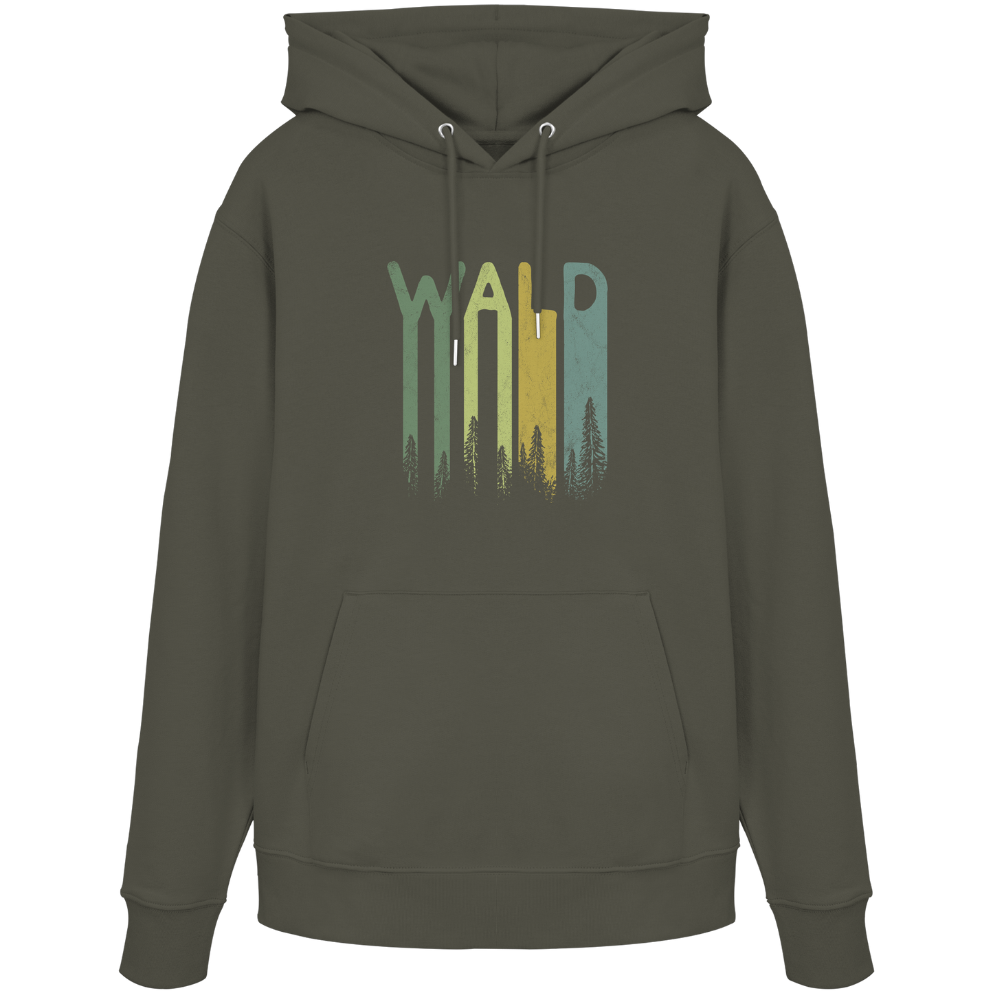 Wald Retro Forst Schriftzug - Organic Hoodie