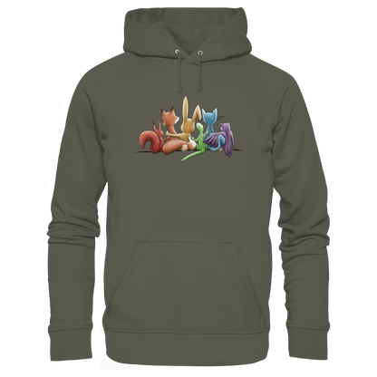 Regenbogen Tiere für Freundschaft, Toleranz und Vielfalt - Organic Hoodie