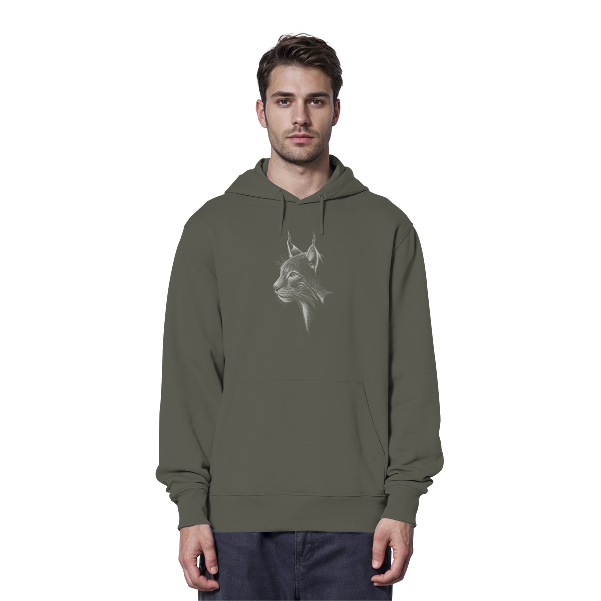 Luchs Kritzelkunst Wildkatze Illustration - Organic Hoodie