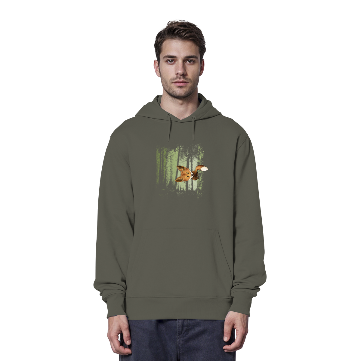 Fuchs im Zwielicht-Wald - Organic Hoodie