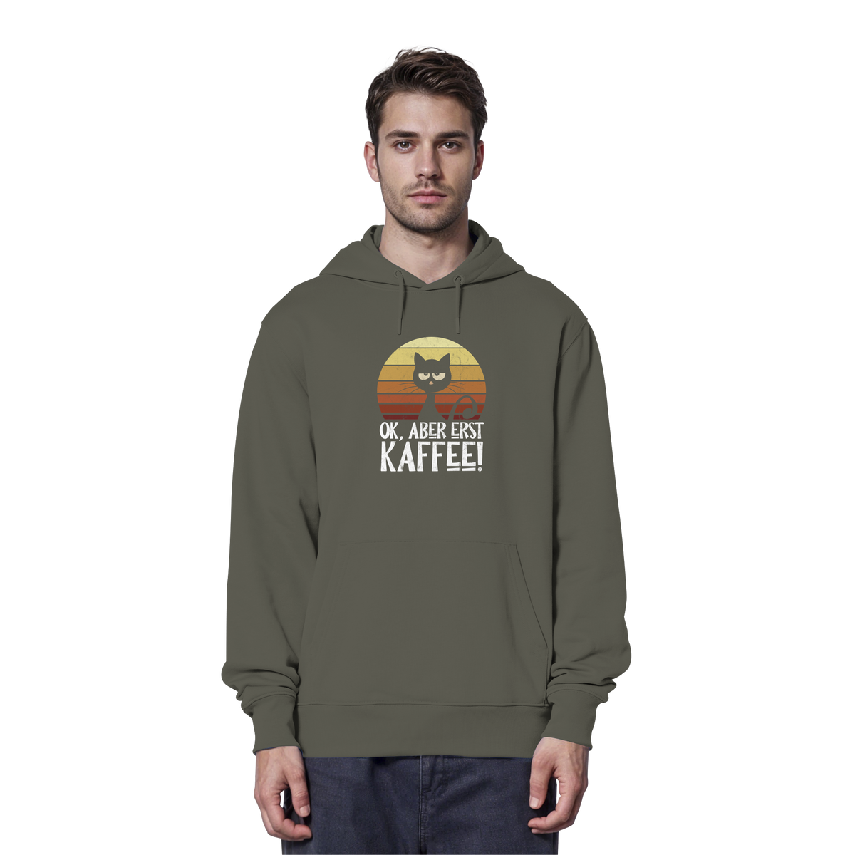 Ok, aber erst Kaffee | launische Katze - Organic Hoodie